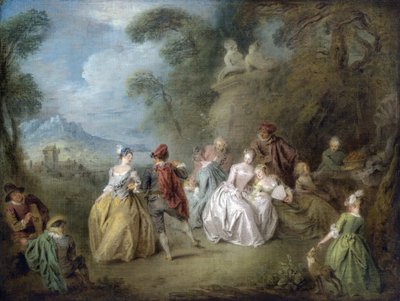 Höfische Szene in einem Park, ca. 1730-35 von Jean Baptiste Joseph Pater
